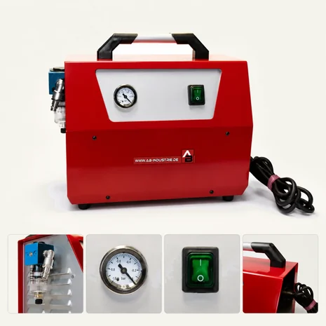 Vakuumlecksuchgerät TP 6 für die Vakuumprüfung von Schweißnähten, mit Vakuummeter, Ein-Aus-Schalter und Schnellkupplung NW 7,2